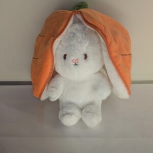 Instagram Viral Reversible Carrot Bunny Plush | Kawaii 2-in-1 Hide-and-Seek Rabbit