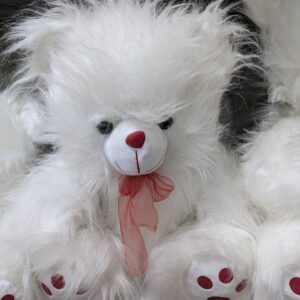 Long White Hair Teddy Bear Premium Gift Quality 19"