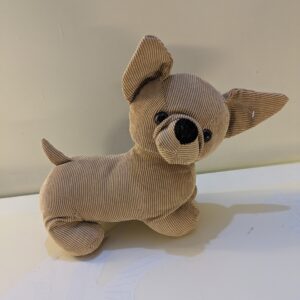 Grey Corduroy Chihuahua-shaped weighted Door Stopper Stuffed Toy