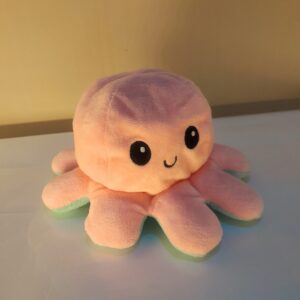 Stuffed Reversible Octopus Two-Sided Mood Toy | Pink/Skyblue