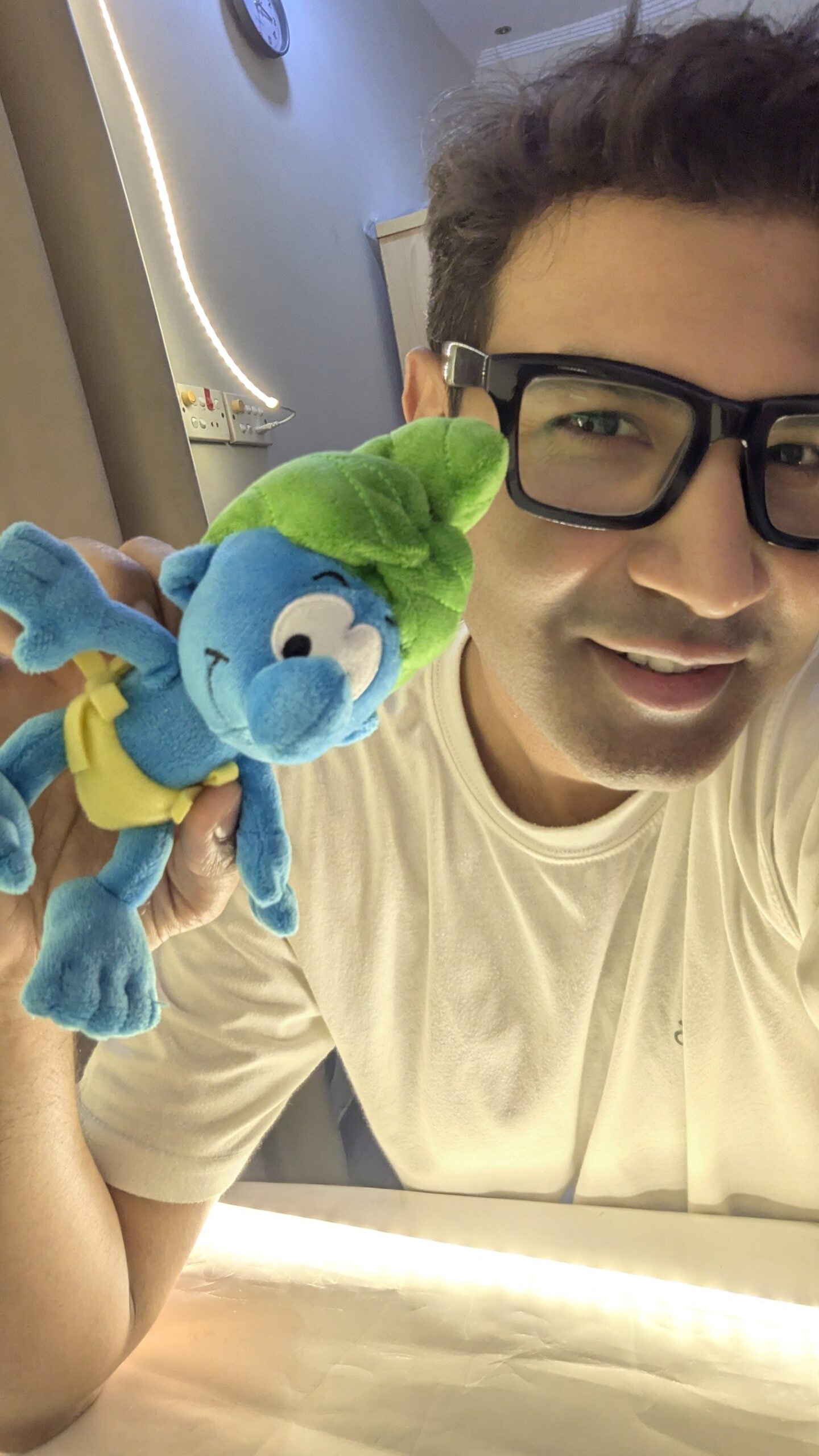 Brainy Smurf Plush Toy – Blue & Green Soft Stuffed Animal - Image 3