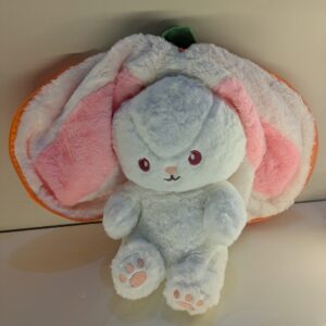 Instagram Viral Reversible Carrot Bunny Plush | Kawaii 2-in-1 Hide-and-Seek Rabbit (Large)