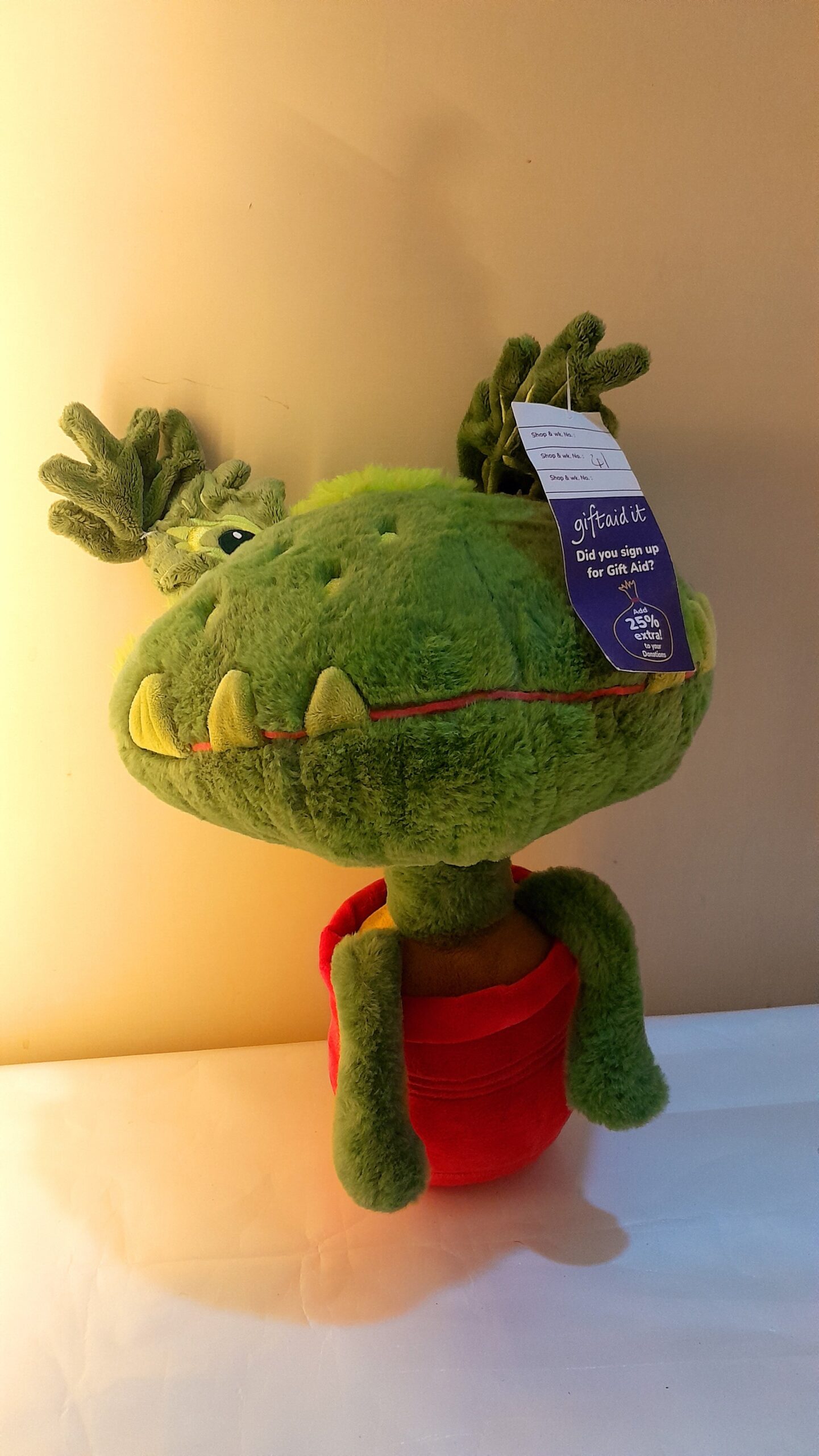 Piranha Plant Soft Plush Toy – Green Venus Flytrap Stuffed Animal in Pot - Image 3
