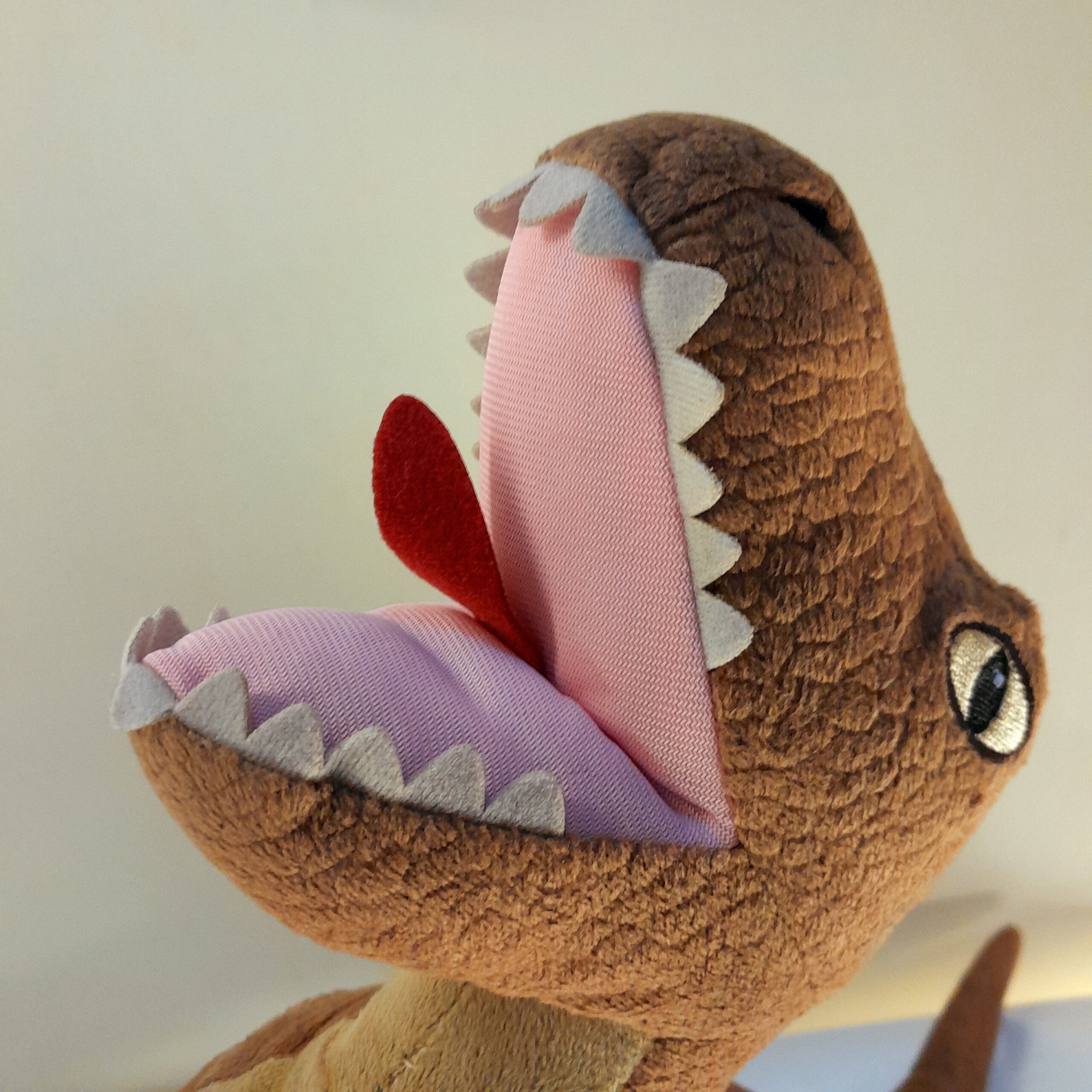 T-Rex Soft Plush Toy – Brown Dinosaur Stuffed Animal Figure - Image 3